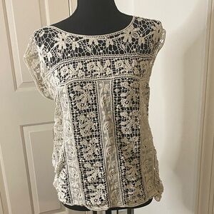 Elegant Cream Lace Women's Top